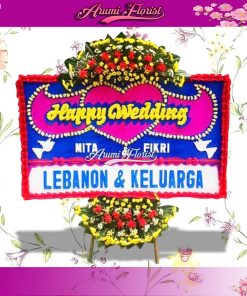 Bunga Papan Happy Wedding 09