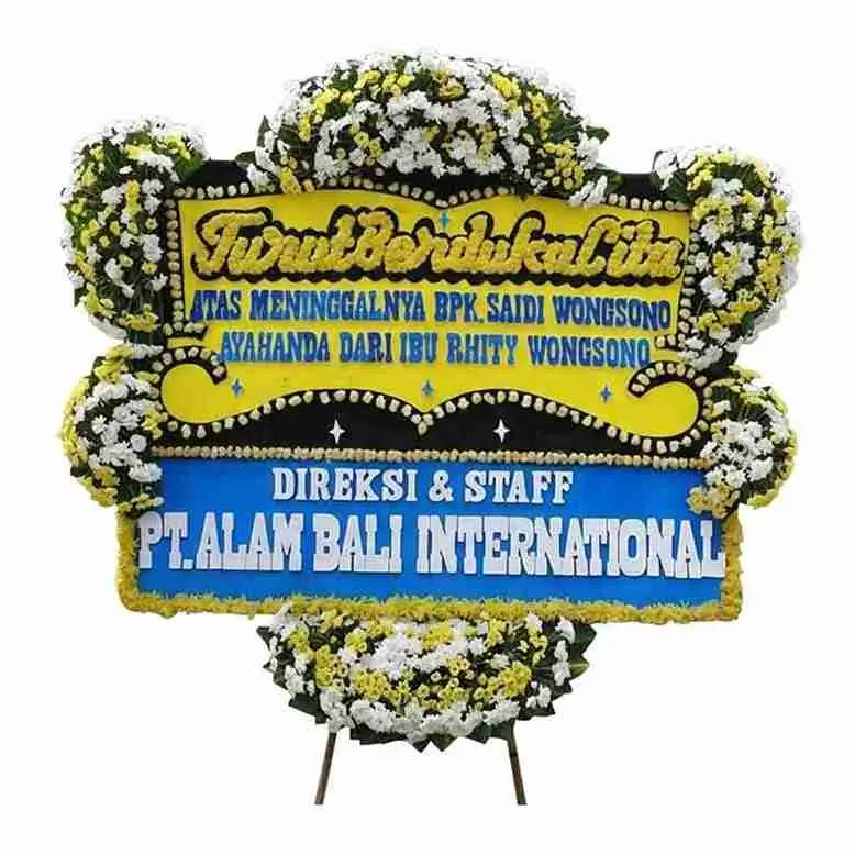 Karangan bunga papan duka cita elegan Arumi Florist Kota Wisata Cibubur