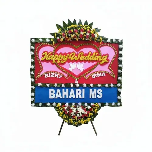 Bunga papan wedding mewah dari Toko Bunga Serpong Tangerang Selatan.