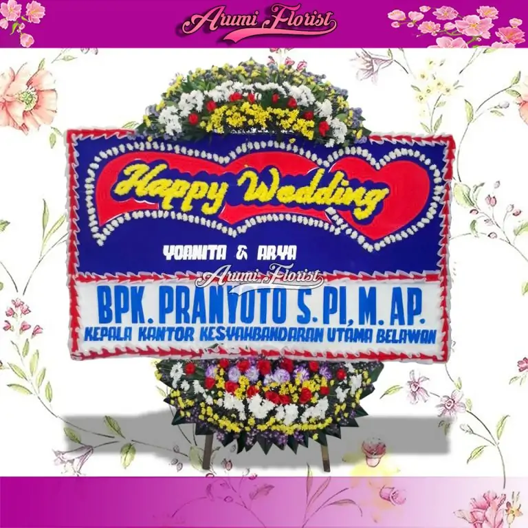 Bunga Papan Happy Wedding 26